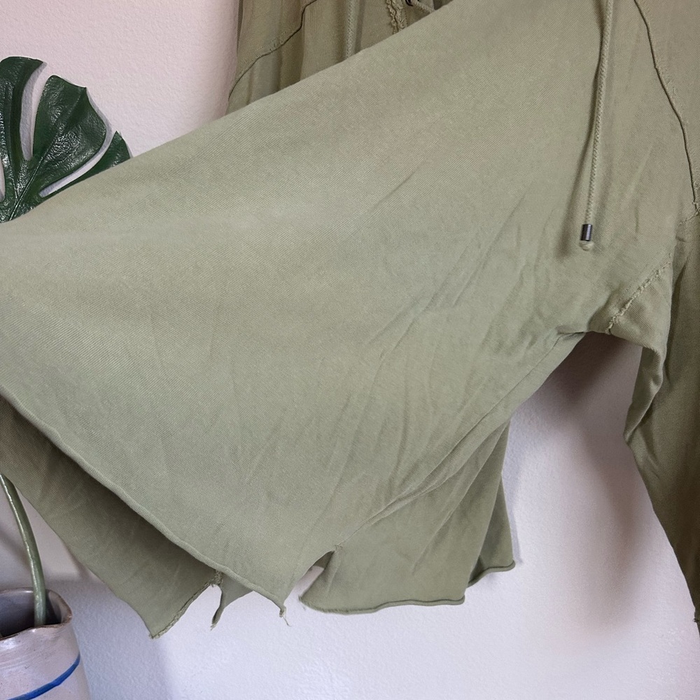 Aerie Oversized Lace Up Cotton Hoodie Sweatshirt - Picture 7 of 12